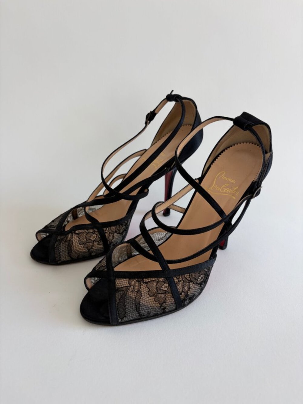 CHRISTIAN LOUBOUTIN VANITARITA LACE PEEP TOE HEEL - Picture 5 of 8